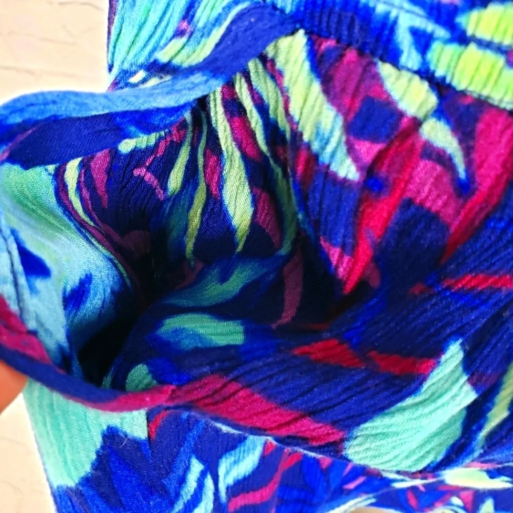 Y2K Aeropostale Blue Tropical Leaf Hawaiian Pocket Skirt Women's Size M